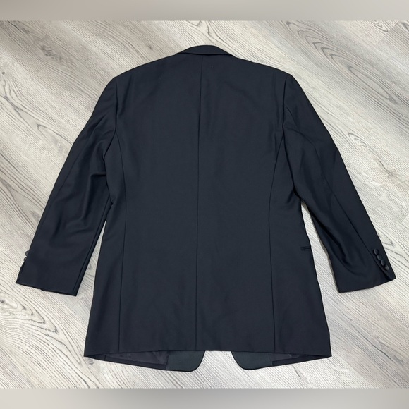 NEW VALENTINO Italy Black 2 Button 100% wool dinner tuxedo jacket Size 42 $4850 - Picture 6 of 12